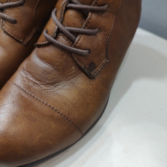 Frye Brown Leather Combat Boots - Picture 3 of 12